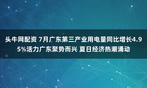 头牛网配资 7月广东第三产业用电量同比增长4.95%活力广东聚势而兴 夏日经济热潮涌动